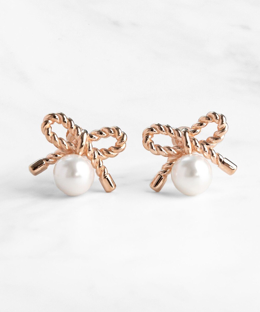 【オンワード】 TOCCA>アクセサリー PROMISE PEARL RIBBON EARRINGS イヤリング ピンクゴールド F レディース