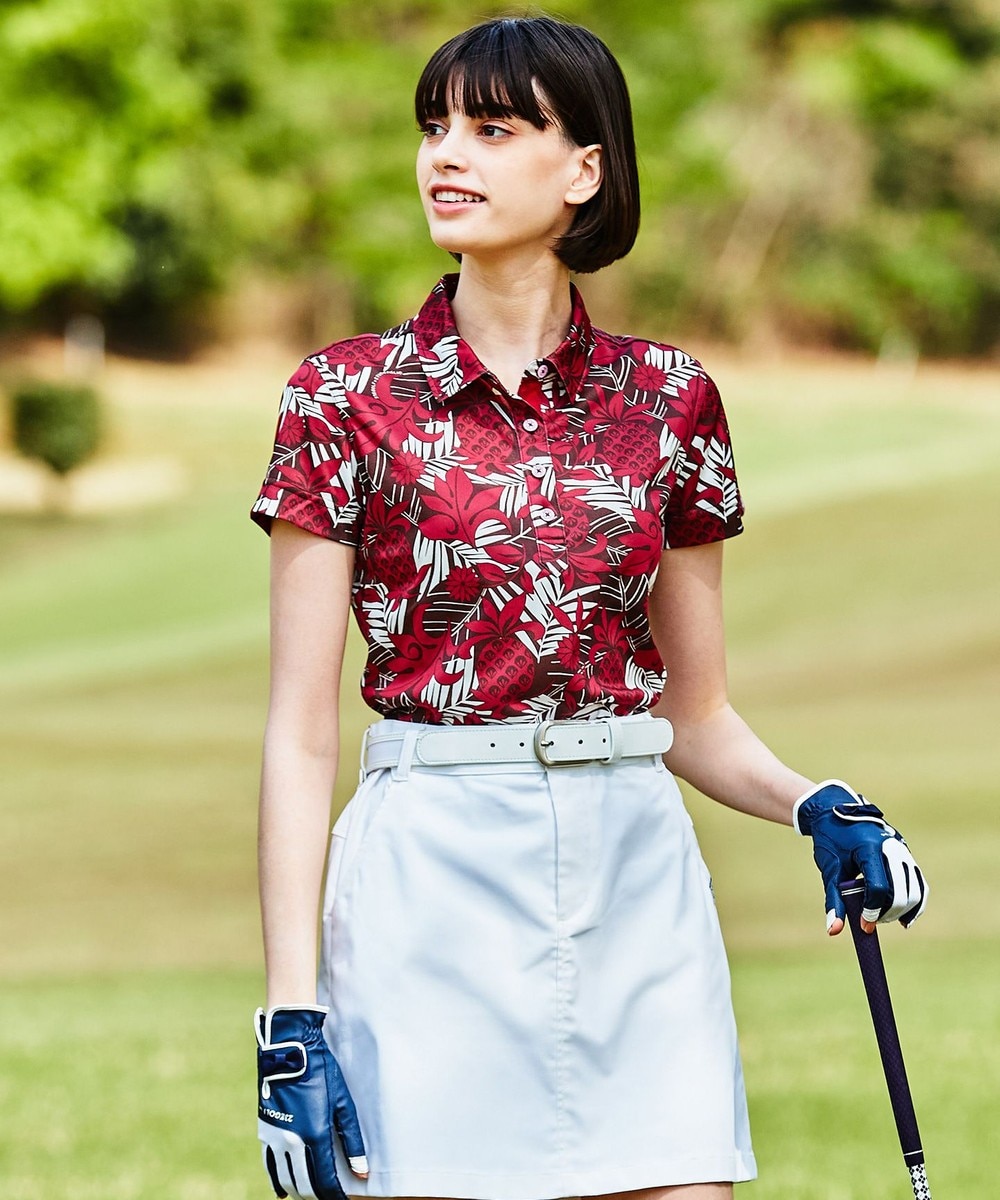 【オンワード】 23区GOLF>トップス 【WOMEN】【吸汗速乾/UV】オリジナル JAPAN アロハ 総柄シャツ ワイン 1 レディース 【送料無料】