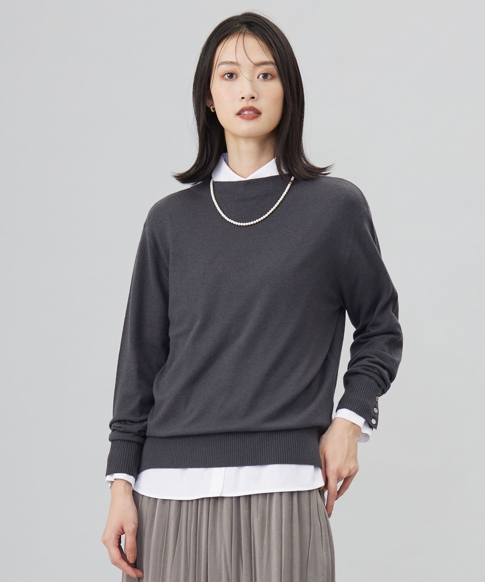 【オンワード】 J.PRESS LADIES L(大きいサイズ)>トップス 【洗える】SOFT TOUCH WOOL 立ち襟 ニット スレート T15 レディース 【オンワード】 J.PRESS LADIES L(大きいサイズ)>トップス 【洗える】SOFT TOUCH WOOL 立ち襟 ニット スレート T15 レディース