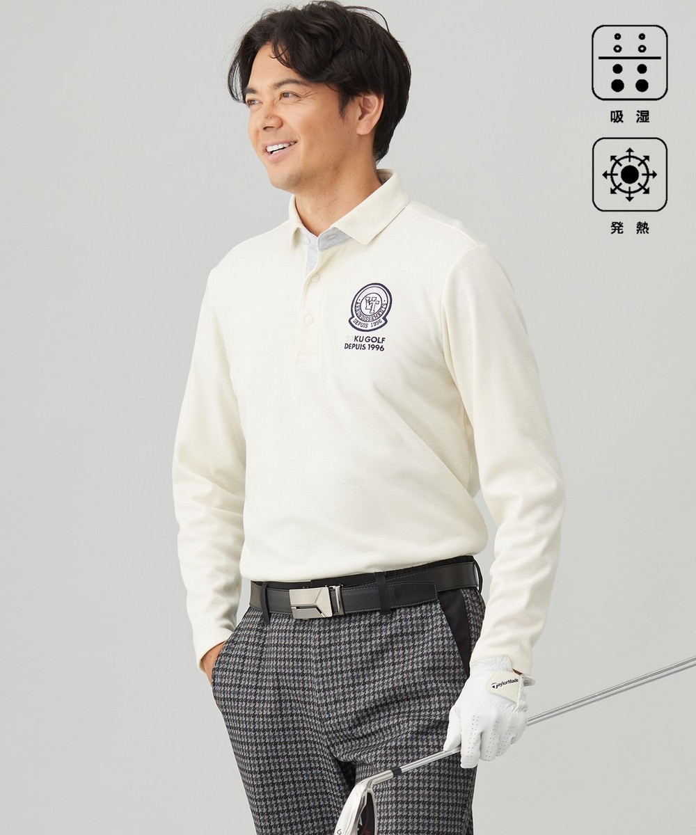 【オンワード】 23区GOLF>トップス 【MEN】【吸湿/発熱】グランサーモカノコ アイボリー L メンズ