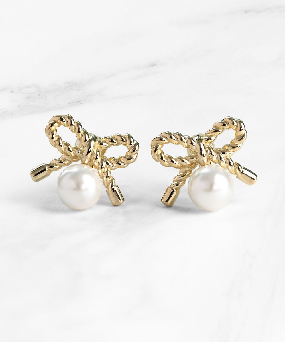 【オンワード】 TOCCA>アクセサリー PROMISE PEARL RIBBON EARRINGS イヤリング ゴールド F レディース