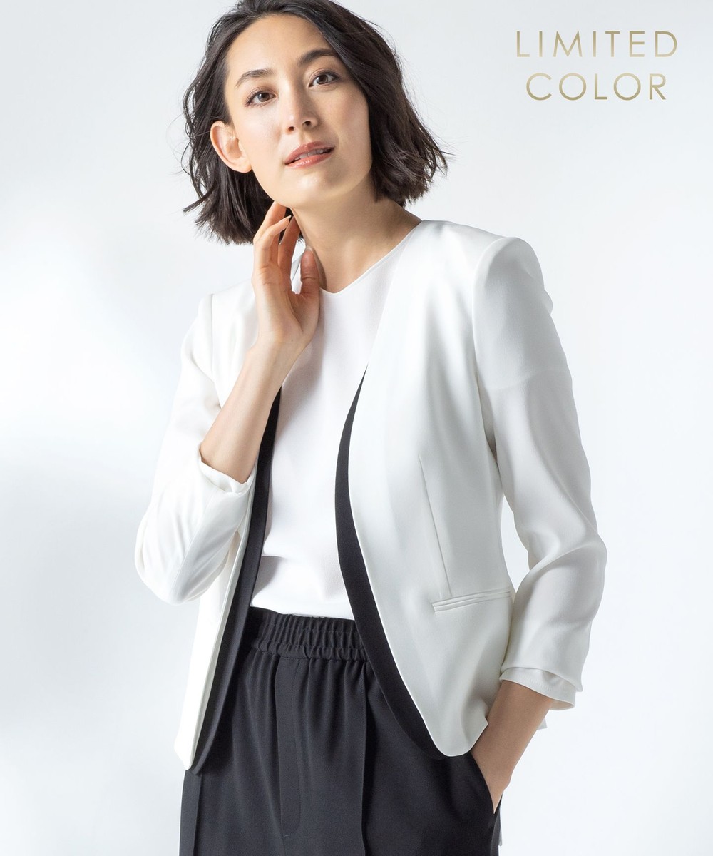 【オンワード】 BEIGE，>ジャケット/アウター 【限定色あり】CINDY / ダブルカラージャケット [限定]White 2 レディース 【送料無料】