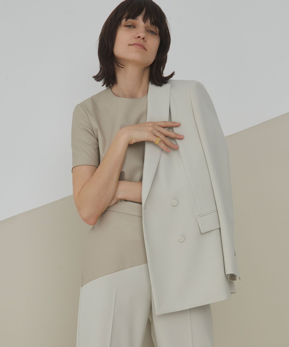 【オンワード】 BEIGE,>ジャケット/アウター 【with 10月号掲載】【GISELe 10月号掲載】VILLAZ / ダブルジャケット Charcoal × Chestnut 4 レディース 【送料無料】