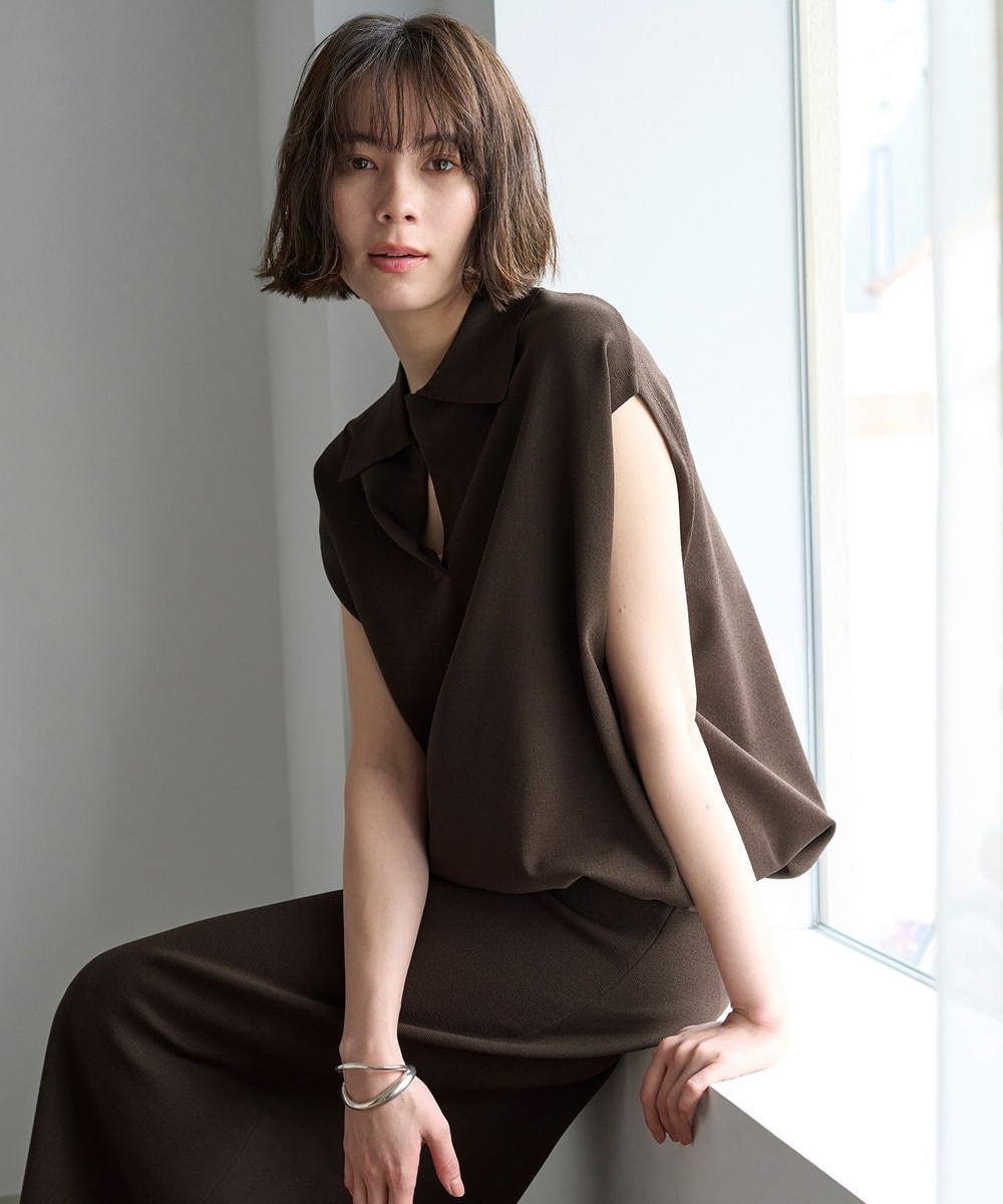 【オンワード】 UNFILO>トップス 【接触冷感/UVケア/抗菌防臭】スゴ機能 ドロストスキッパーニット ブラウン M レディース 【オンワード】 UNFILO>トップス 【接触冷感/UVケア/抗菌防臭】スゴ機能 ドロストスキッパーニット ブラウン M レディース