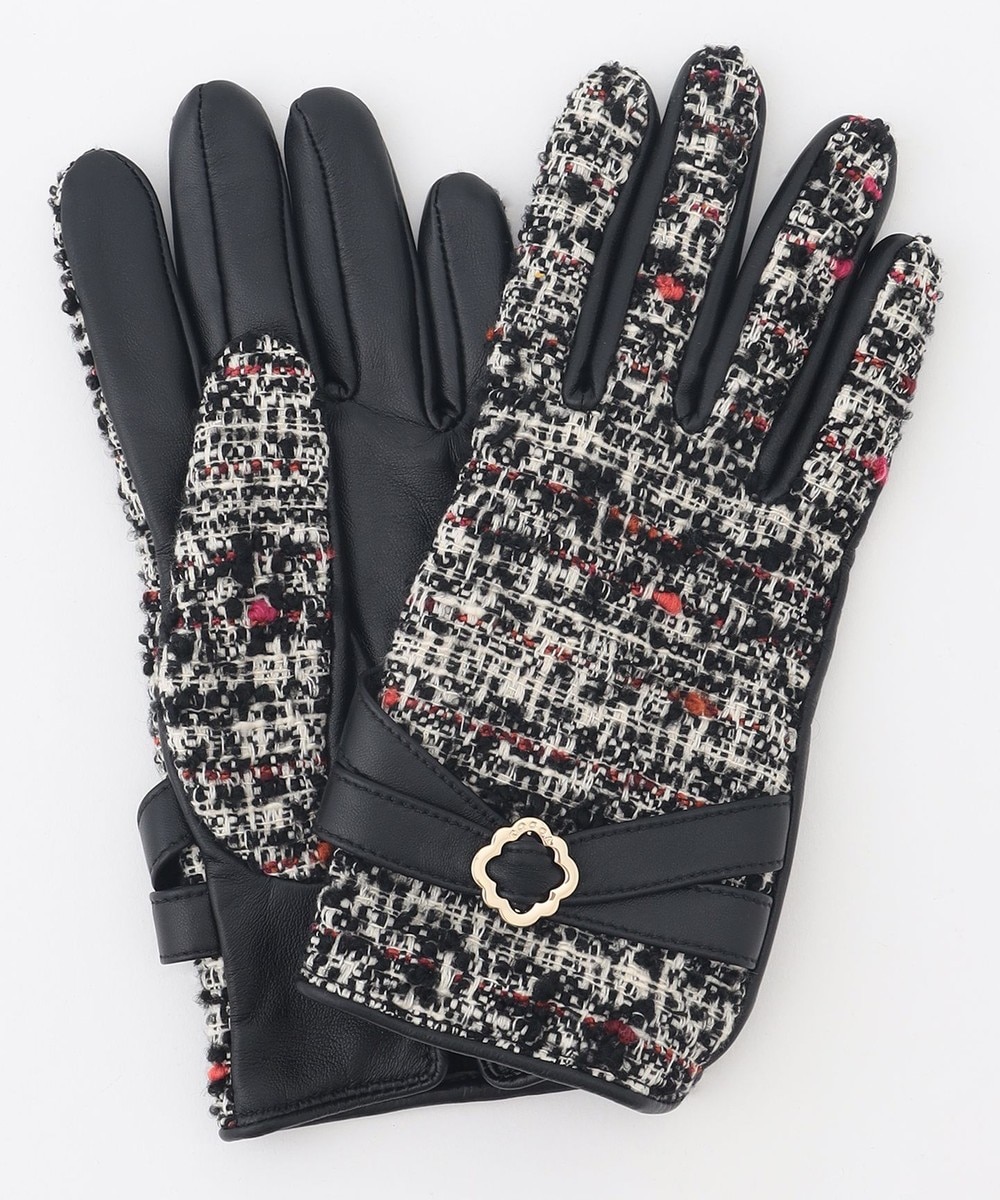 【オンワード】 TOCCA>ファッション雑貨 TWEED GLOVE 手袋 ブラック F レディース