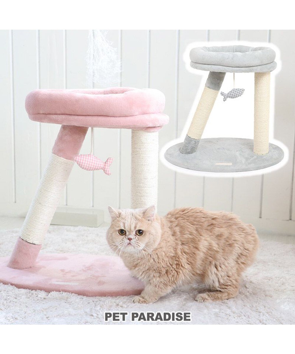 ＜オンワード＞PET PARADISE>ペットグッズ 猫 キャットタワー 55cm スリム ピンク（淡） - 【送料無料】