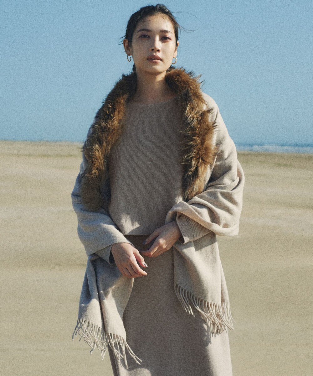 【オンワード】 23区>ファッション雑貨 ファー付 ストール ベージュ F レディース 【オンワード】 23区>ファッション雑貨 ファー付 ストール ベージュ F レディース