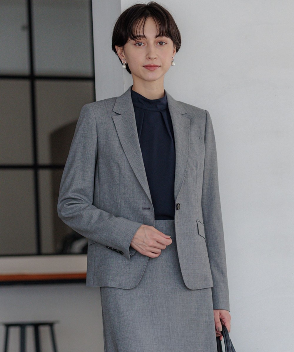 【オンワード】 23区>ジャケット/アウター 【セットアップ対応】ラフィーネウール 一つ釦 ジャケット ライトグレー 38 レディース 【オンワード】 23区>ジャケット/アウター 【セットアップ対応】ラフィーネウール 一つ釦 ジャケット ライトグレー 38 レディース