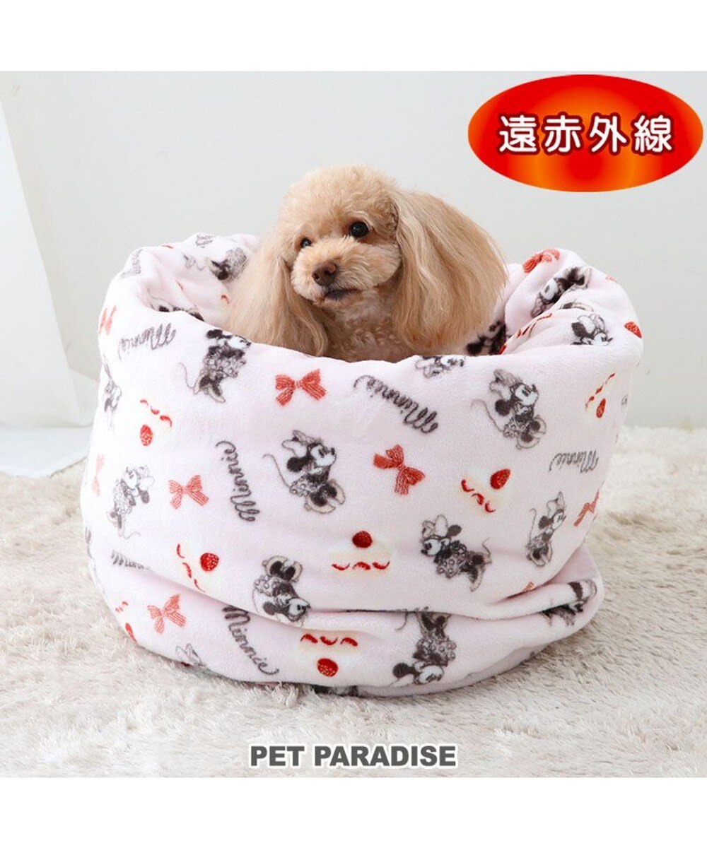 PET PARADISE>ペットグッズ ディズニー ミニーマウス 筒形寝袋 遠赤外線 《ケーキ柄》 42×70cm ケーキ柄 筒形寝袋 【送料無料】
