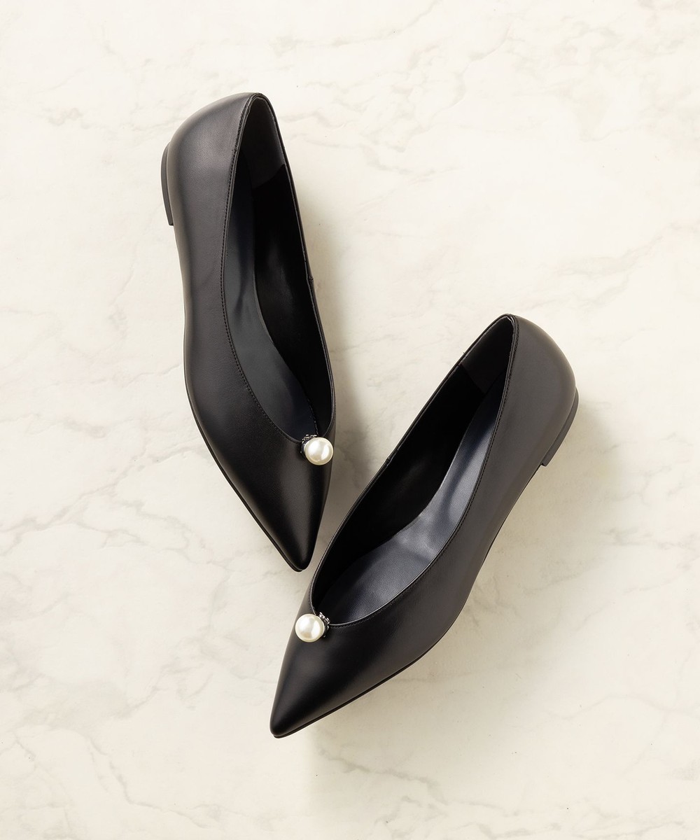 【オンワード】 23区>シューズ パールモチーフ付 パンプス ブラック 22H レディース 【オンワード】 23区>シューズ パールモチーフ付 パンプス ブラック 22H レディース