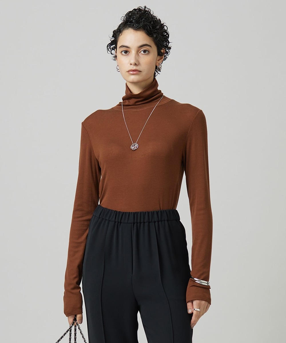 【オンワード】 ICB>トップス 【洗える】リヨセルカシミヤスムース ハイネックカットソー コーヒー XS レディース 【オンワード】 ICB>トップス 【洗える】リヨセルカシミヤスムース ハイネックカットソー コーヒー XS レディース