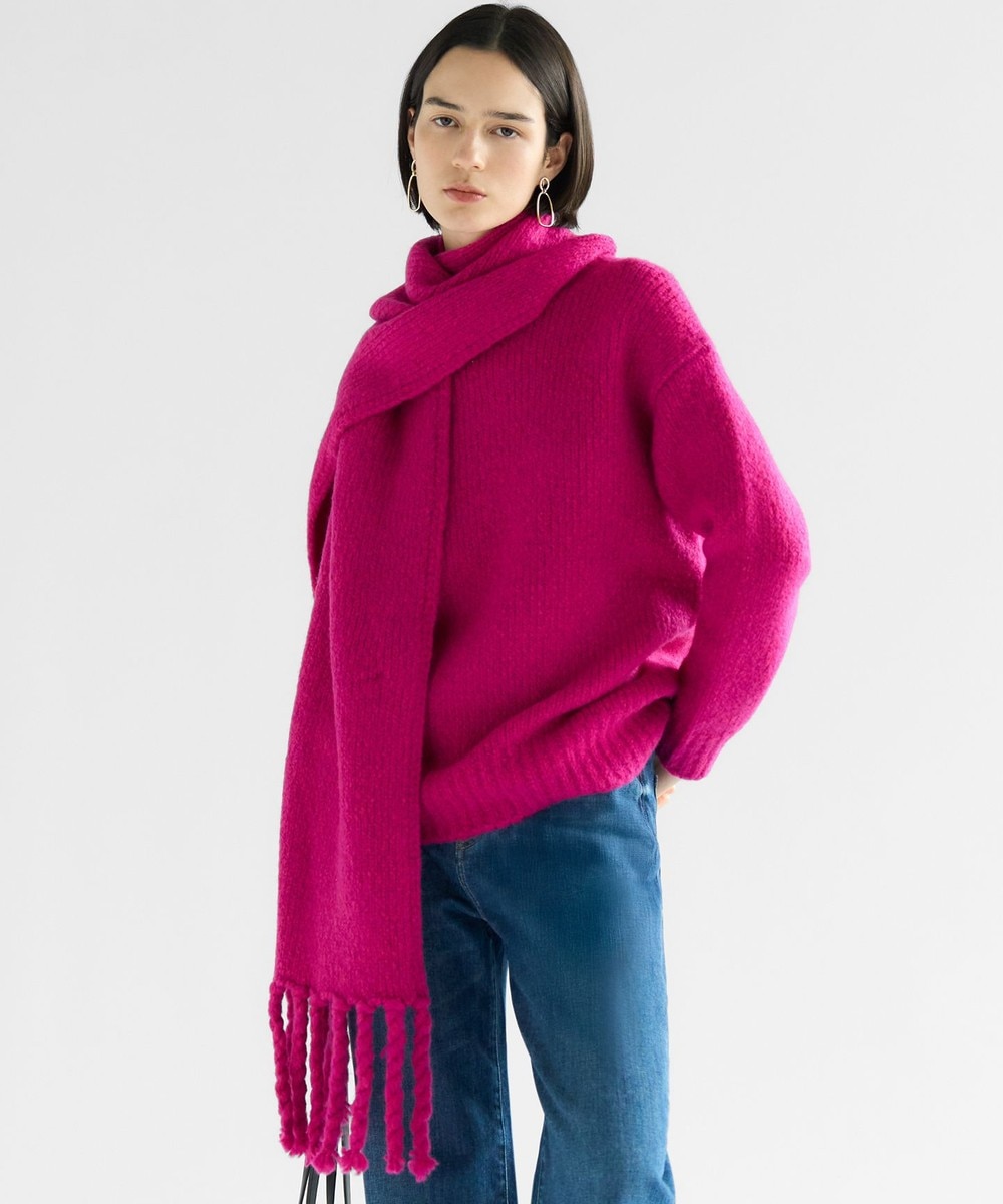 【オンワード】 23区>その他 ブラッシュドエアーウール ニット マフラー マゼンタ F レディース 【オンワード】 23区>その他 ブラッシュドエアーウール ニット マフラー マゼンタ F レディース