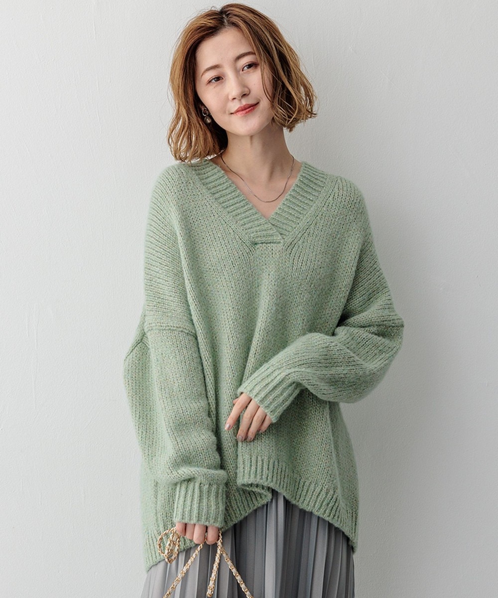 【オンワード】 23区>トップス 【GLOW11月号掲載】ヘアリーラメリリー バルキー ニット スモーキーグリーン 38 レディース 【オンワード】 23区>トップス 【GLOW11月号掲載】ヘアリーラメリリー バルキー ニット スモーキーグリーン 38 レディース