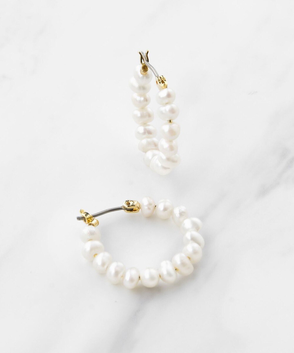 【オンワード】 TOCCA>アクセサリー PEARL HOOP PIERCED EARRINGS 淡水バロックパール ピアス ゴールド F レディース