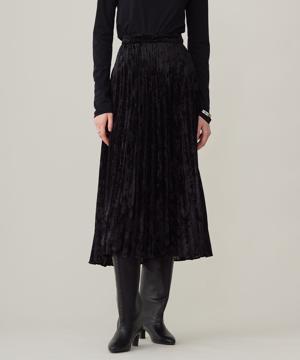 【オンワード】 ICB>スカート 【洗える】 シアーベルベット プリーツスカート ブラック 0 レディース 【オンワード】 ICB>スカート 【洗える】 シアーベルベット プリーツスカート ブラック 0 レディース