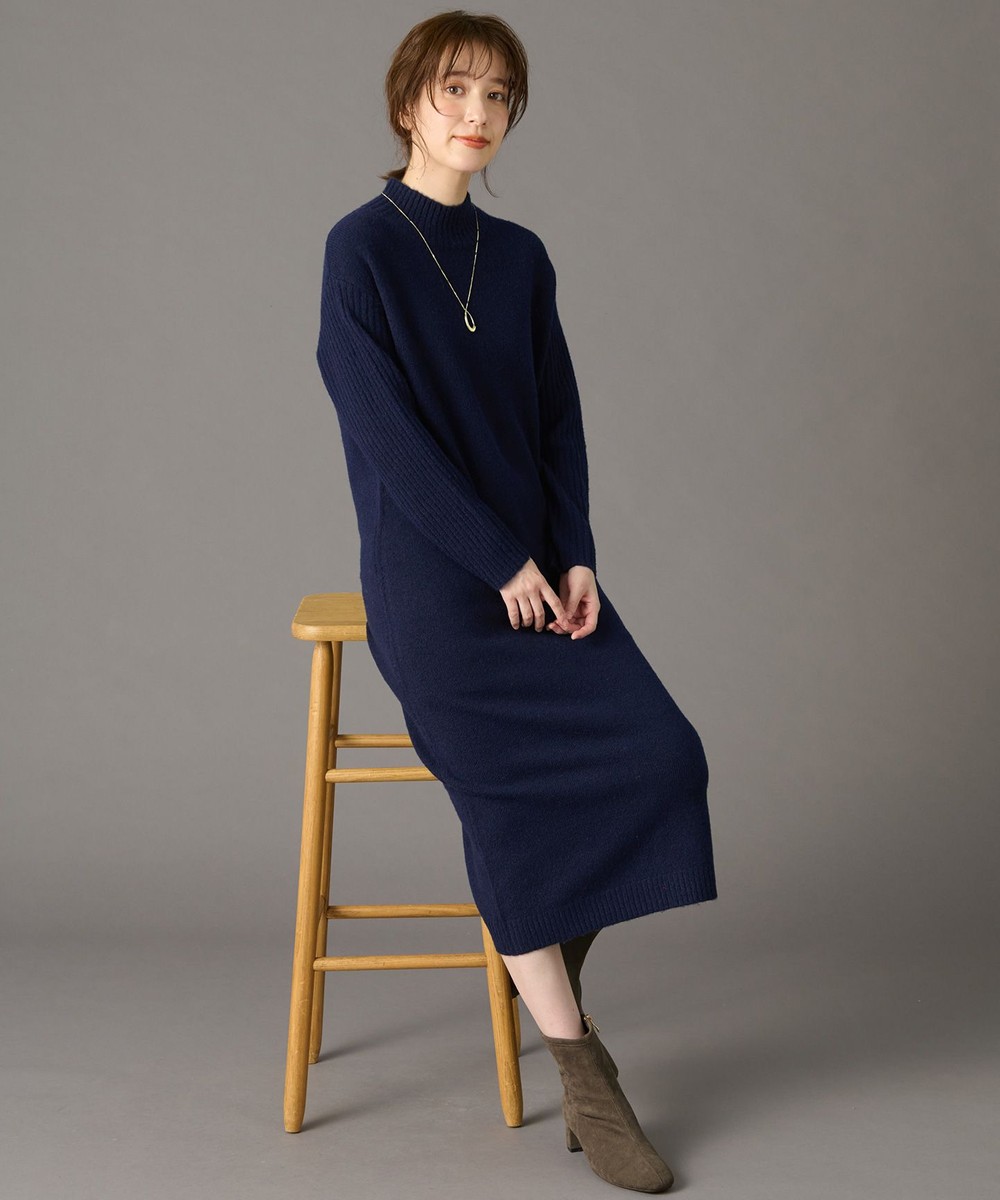 【オンワード】 ANY L>トップス 【手洗い可】フラッフィーニットワンピース ネイビー 4 レディース 【オンワード】 ANY L>トップス 【手洗い可】フラッフィーニットワンピース ネイビー 4 レディース