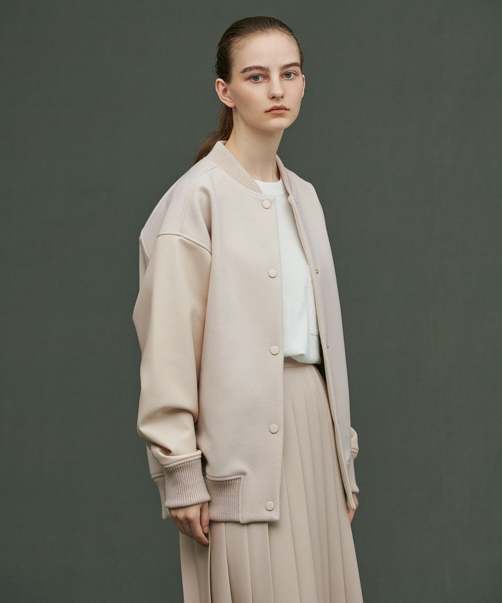 【オンワード】 uncrave>ジャケット/アウター エコレザー スタジアムブルゾン(UNISEXあり) ブラック 1 レディース 【送料無料】