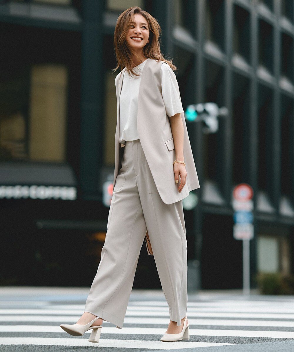 【オンワード】 UNFILO>パンツ 【接触冷感/UVケア/ストレッチ】TENNEN TOUCH ワイドパンツ ベージュ M レディース 【オンワード】 UNFILO>パンツ 【接触冷感/UVケア/ストレッチ】TENNEN TOUCH ワイドパンツ ベージュ M レディース