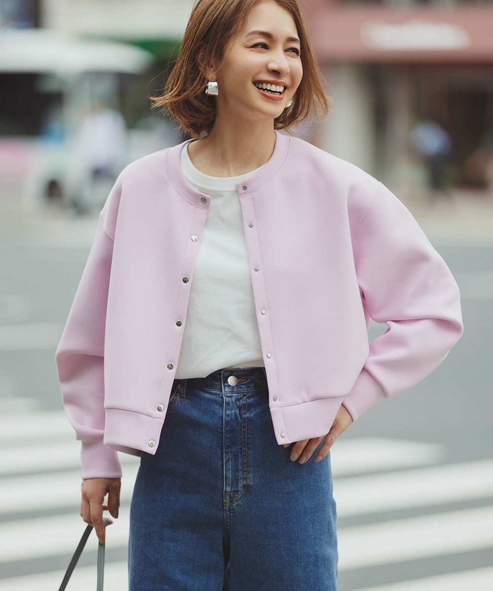 【オンワード】 UNFILO L(大きいサイズ)>トップス 【野呂佳代さん着用】BEAUTY FORM JERSEY スナップカーディガン ピンク XL レディース 【オンワード】 UNFILO L(大きいサイズ)>トップス 【野呂佳代さん着用】BEAUTY FORM JERSEY スナップカーディガン ピンク XL レディース