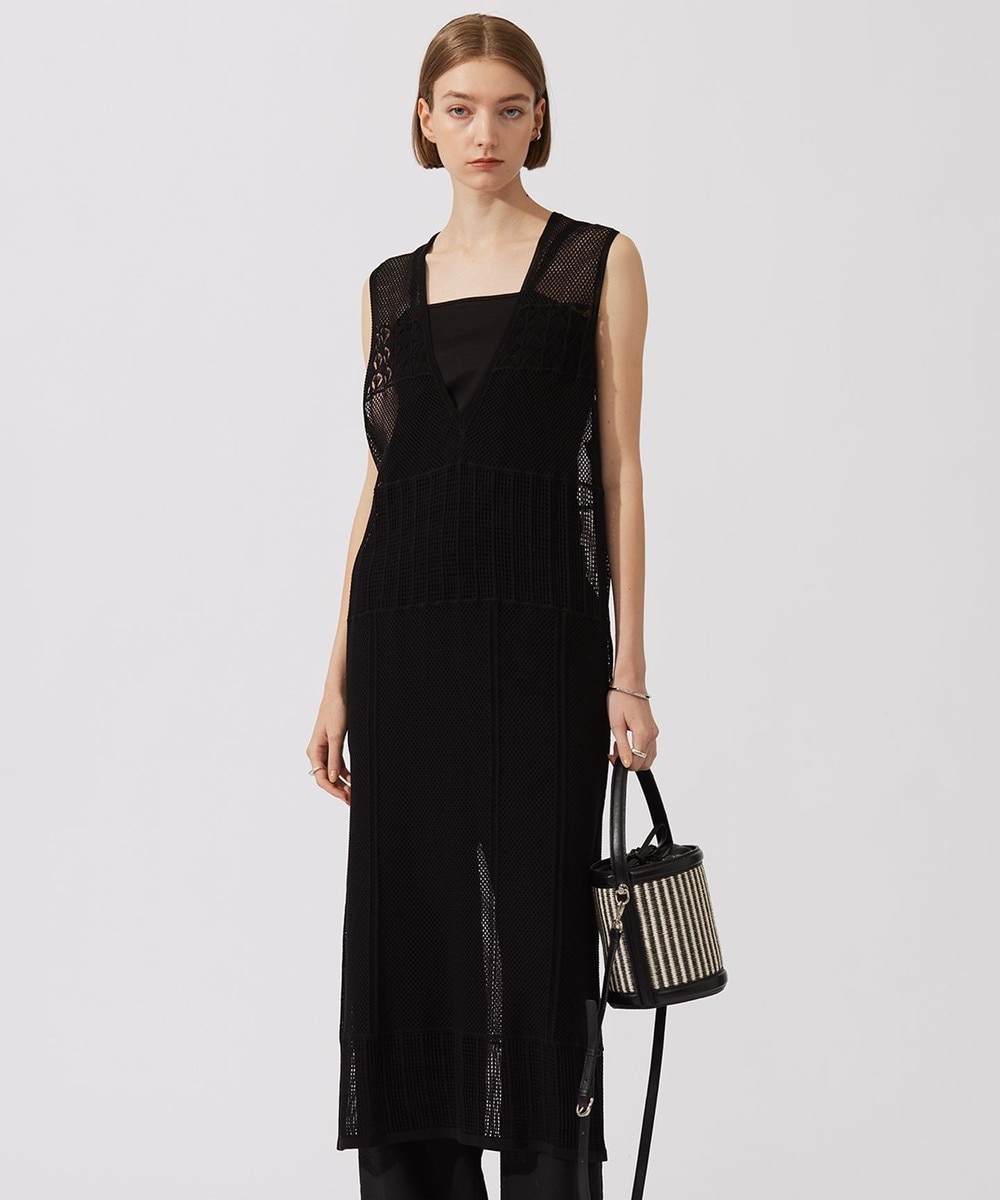 【オンワード】 ICB L(大きいサイズ)>ワンピース クロシェニット ワンピース ブラック L レディース 【オンワード】 ICB L(大きいサイズ)>ワンピース クロシェニット ワンピース ブラック L レディース