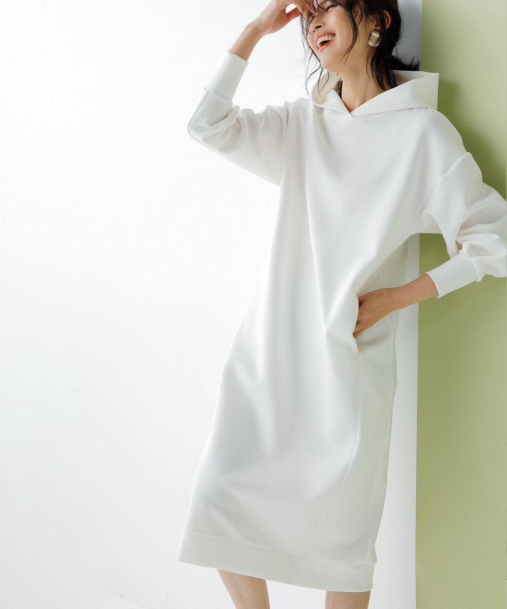 【オンワード】 UNFILO L>ワンピース 【UNFILO】ダンボールパーカー ワンピース アイボリー 44 レディース 【送料無料】