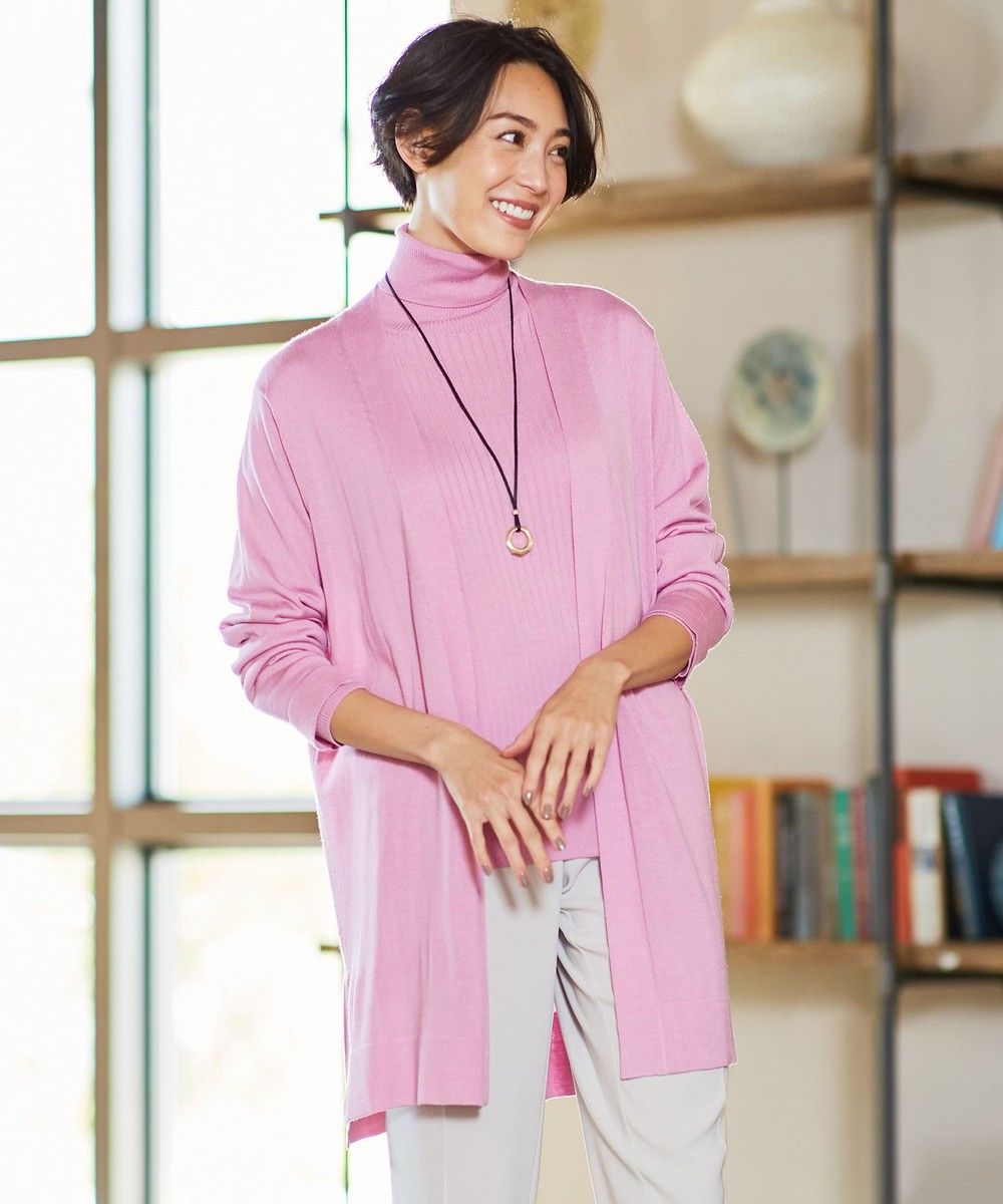 【オンワード】 自由区>トップス 【洗える/Sサイズ有】カシミヤシルクブレンド ニットカーディガン ブラック 38 レディース 【送料無料】