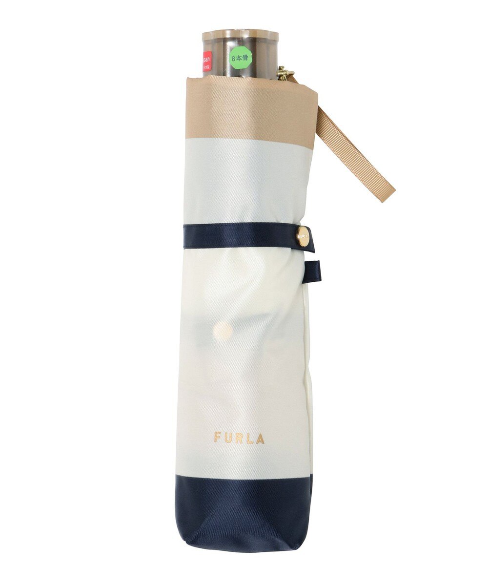 ＜オンワード＞MOONBAT>ファッション雑貨 FURLA 【日本製】折りたたみ傘 カラーボーダー ネイビーブルー F レディース 【送料無料】画像