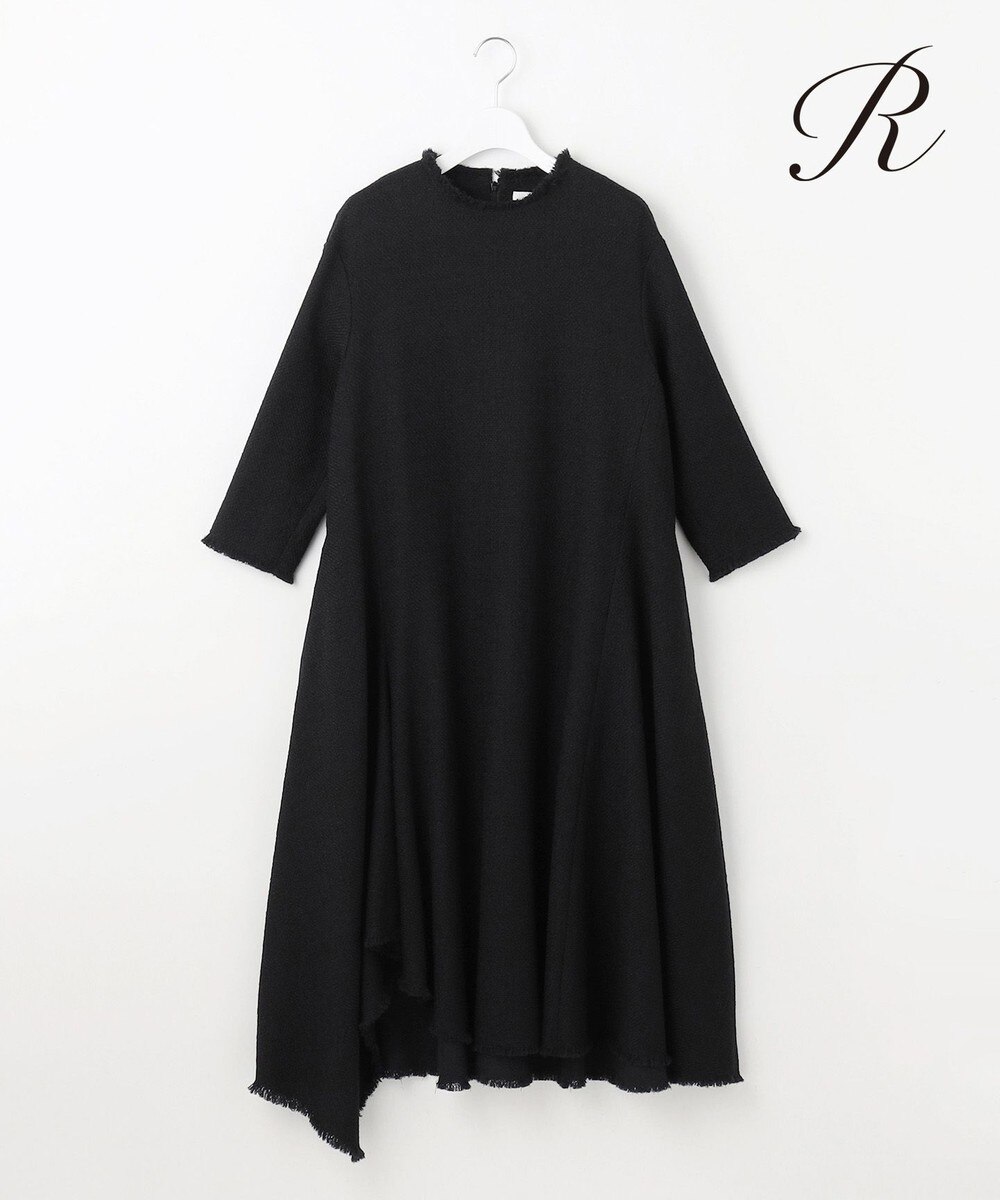 【オンワード】 23区 L（大きいサイズ）>ワンピース 【R(アール)】プリペラツイード ワンピース ブラック 48 レディース