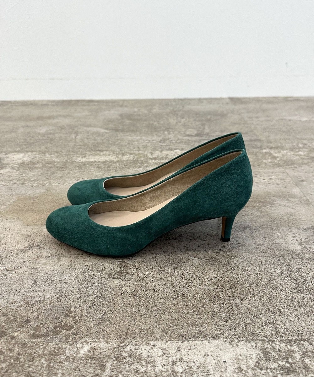 ＜オンワード＞KASHIYAMA Women's shoes>シューズ 【受注生産】レザースエードパンプス(5.5cm) グリーン 25.5cm レディース