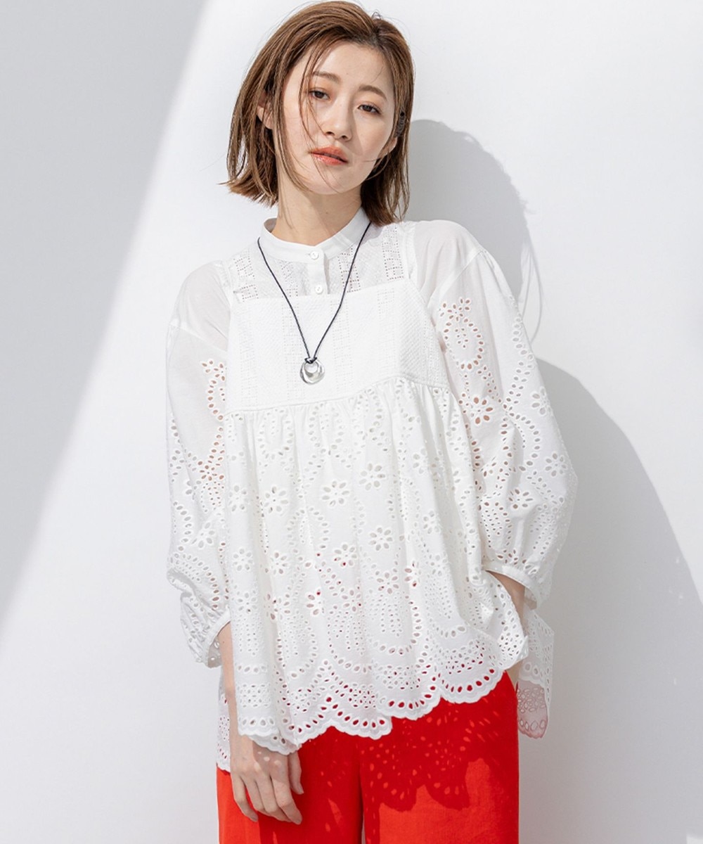 【オンワード】 23区>トップス 【洗える】コットンエンブロイダリー キャミソール ホワイト 38 レディース 【オンワード】 23区>トップス 【洗える】コットンエンブロイダリー キャミソール ホワイト 38 レディース