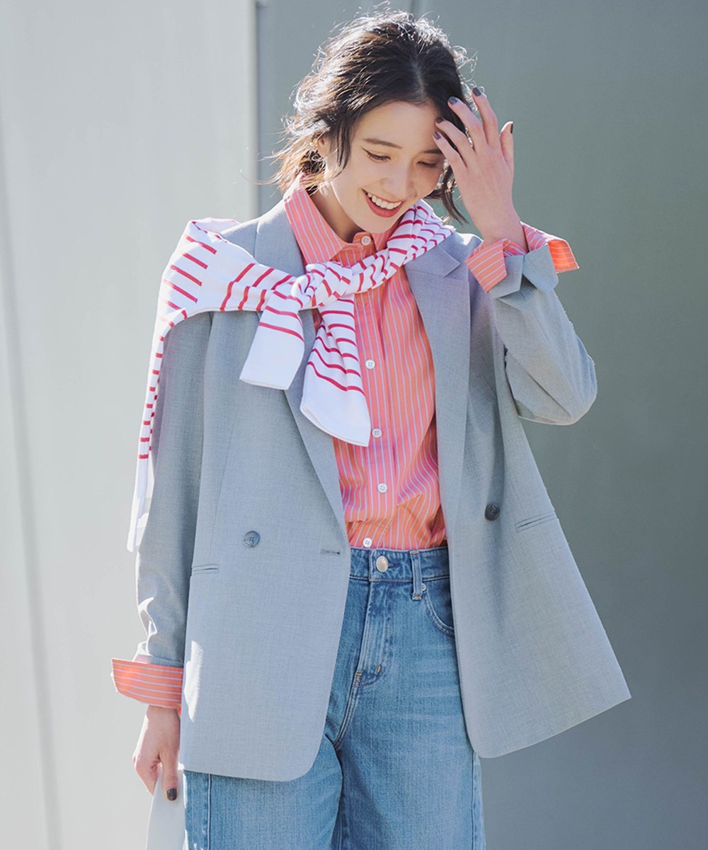 【オンワード】 23区 L(大きいサイズ)>ジャケット/アウター 【Oggi3月号掲載/セットアップ対応】 ライトクロス ジャケット ライトグレー 46 レディース 【オンワード】 23区 L(大きいサイズ)>ジャケット/アウター 【Oggi3月号掲載/セットアップ対応】 ライトクロス ジャケット ライトグレー 46 レディース