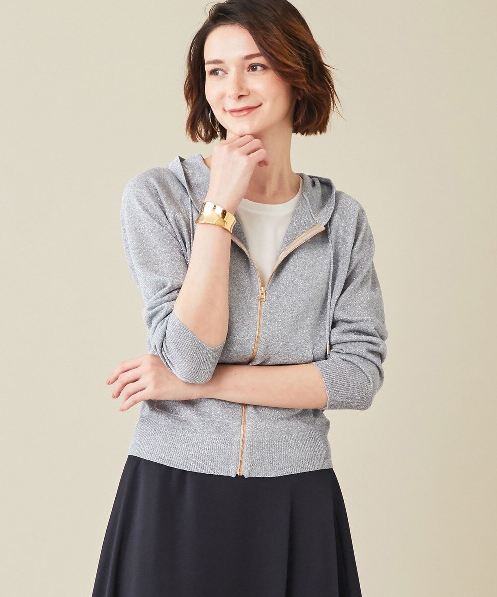 【オンワード】 BEIGE,>トップス AGGIE / ラメパーカー Fountain Blue 4 レディース 【送料無料】