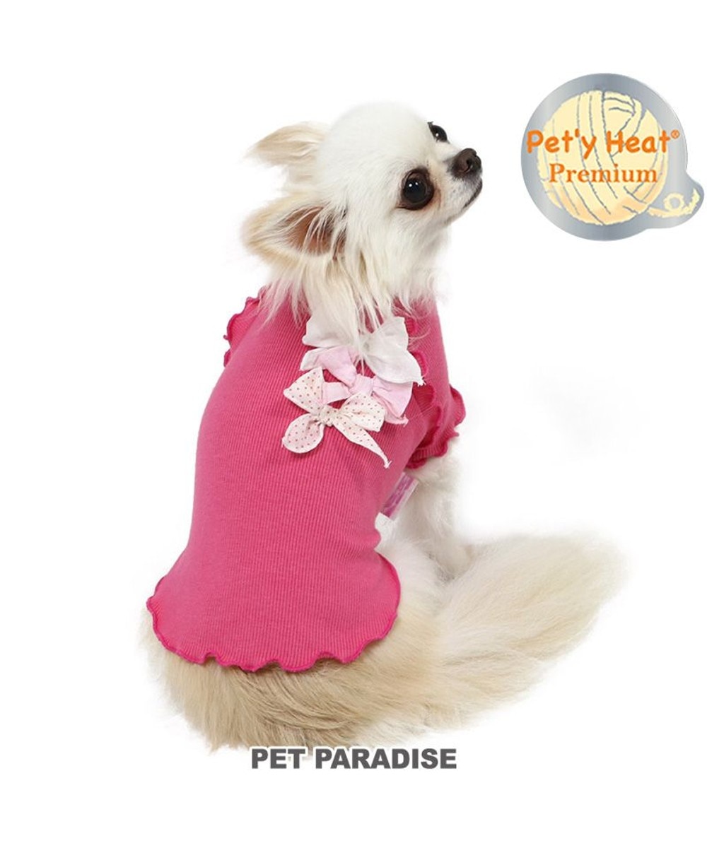 PET PARADISE>ペットグッズ 犬 服 Tシャツ 【小型犬】 プレミアム ペティーヒート リボン ピンク（淡） ３Ｓ