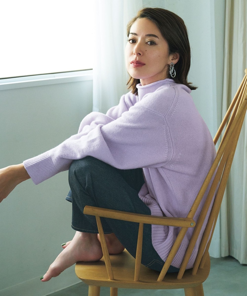 【オンワード】 23区 L>トップス 【マガジン掲載】ウールカシミヤブレンドバルキー モックネック ニット(番号2L35) ピンク 48 レディース 【送料無料】