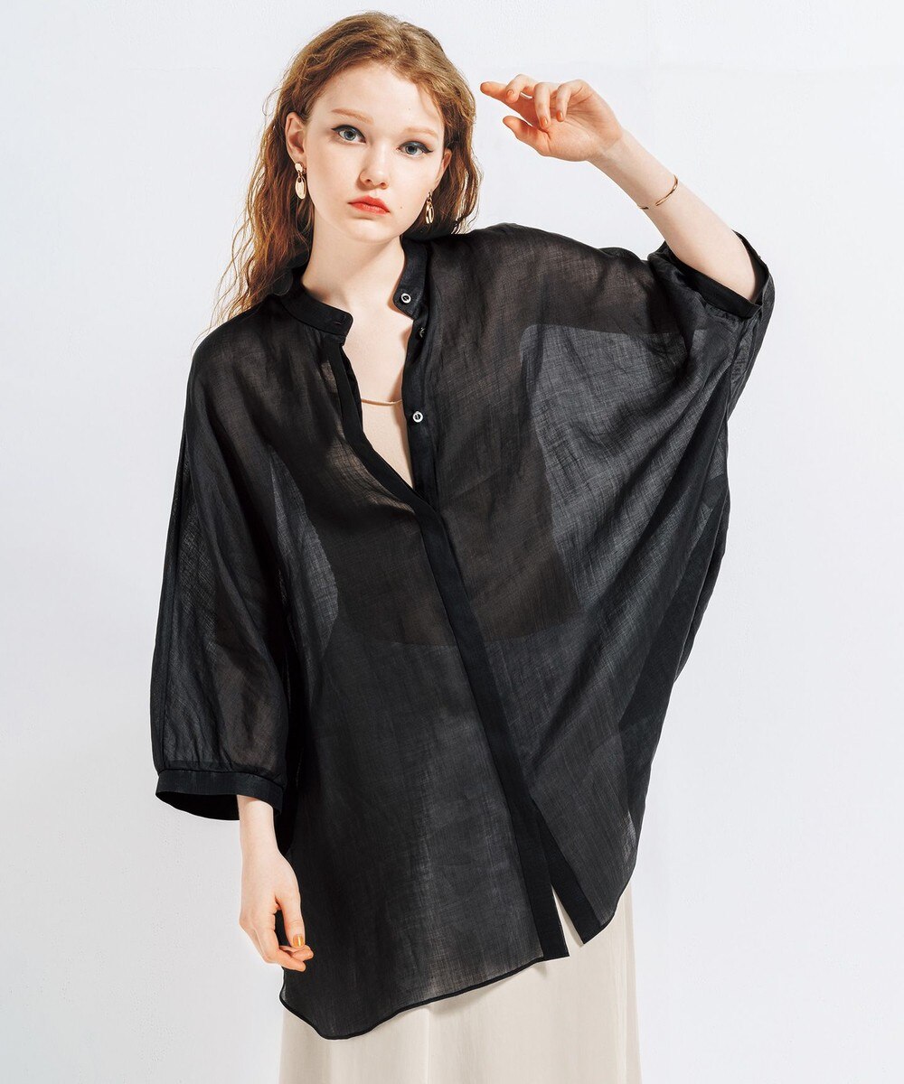 【オンワード】 23区>トップス 【23区 lab.】シアーラミー ドルマンスリーブ シャツ ライトグリーン 38 レディース 【送料無料】