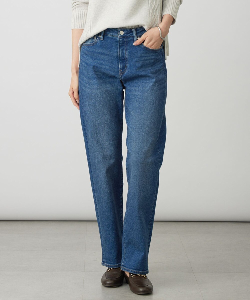 【オンワード】 J.PRESS LADIES>パンツ 裏起毛ストレッチ デニム パンツ ユーズド 13 レディース