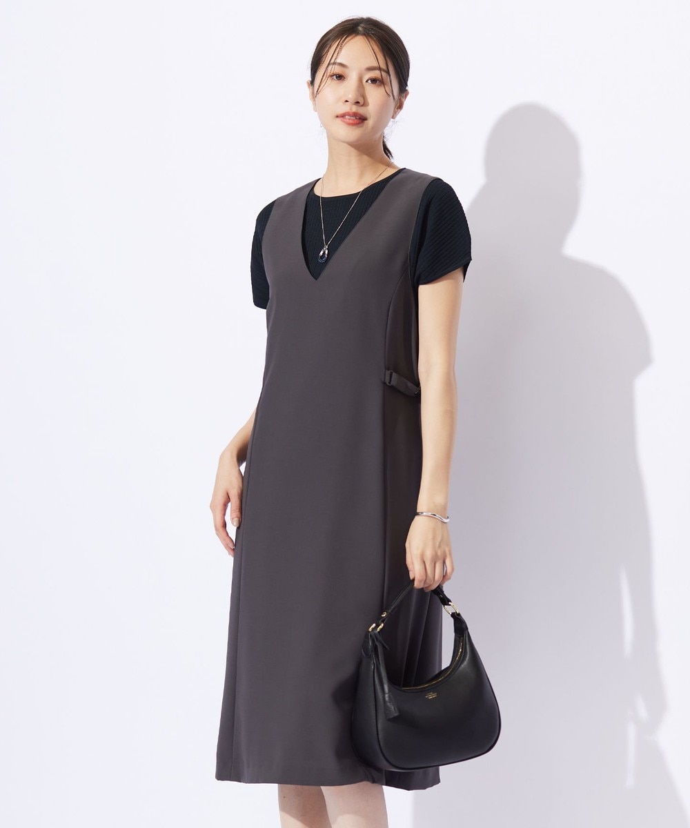 【オンワード】 J.PRESS LADIES L（大きいサイズ）>ワンピース 【洗える】RELAXIONツイル ジャンパースカート スレート T13 レディース