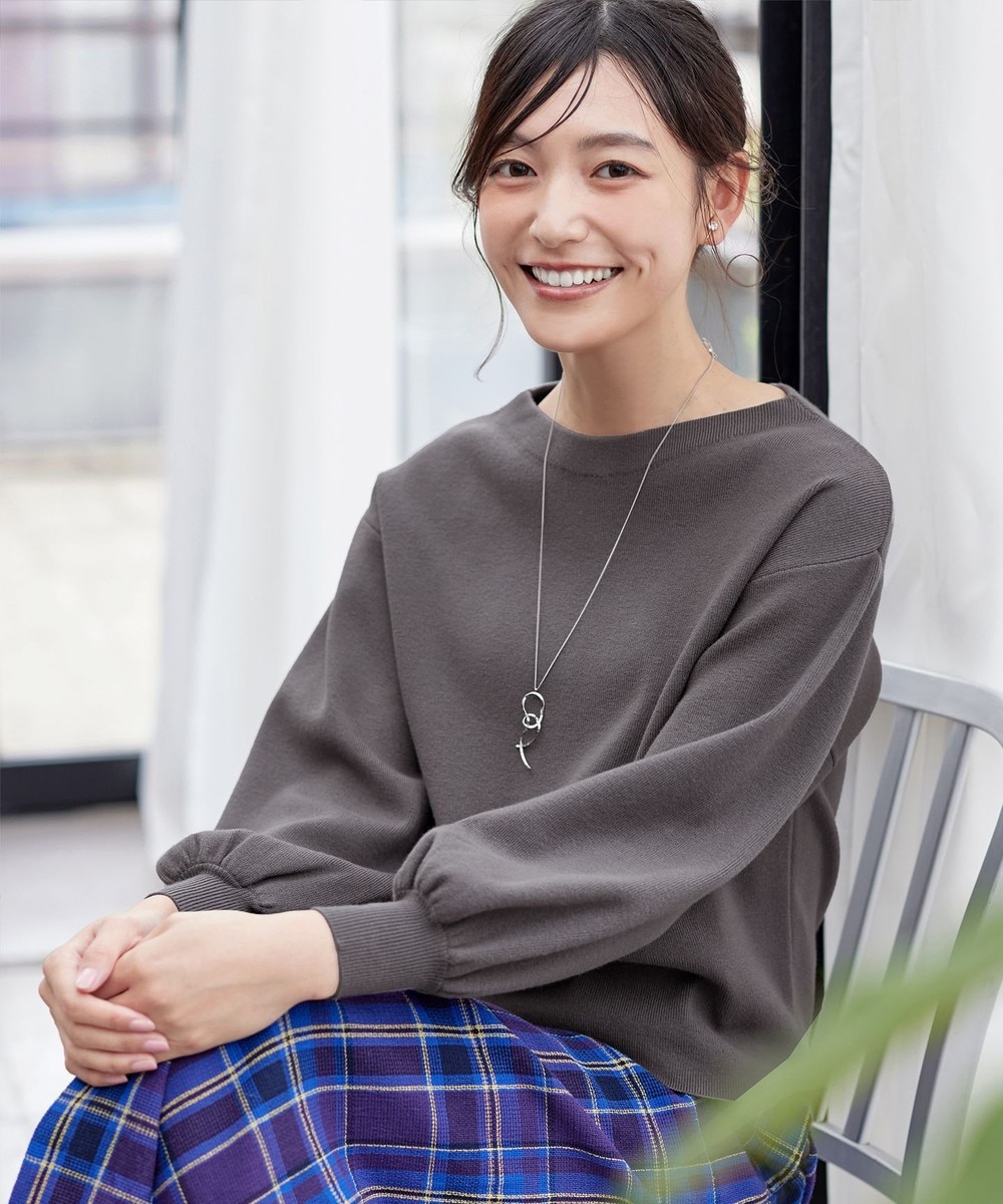【安田美沙子さん着用・新色追加・洗える】ボリュームパフスリーブニット