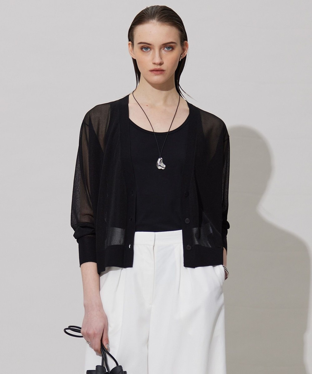 【オンワード】 ICB>トップス 【洗える】ドライシアーカーディガン ブラック S レディース 【オンワード】 ICB>トップス 【洗える】ドライシアーカーディガン ブラック S レディース