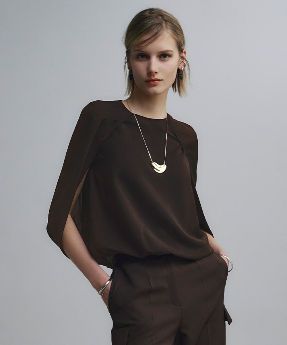 【オンワード】 ICB L(大きいサイズ)>トップス 【接触冷感・UVケア・吸水速乾・防シワ・洗える】 ドレープツイル ブラウス チョコレート 42 レディース 【オンワード】 ICB L(大きいサイズ)>トップス 【接触冷感・UVケア・吸水速乾・防シワ・洗える】 ドレープツイル ブラウス チョコレート 42 レディース