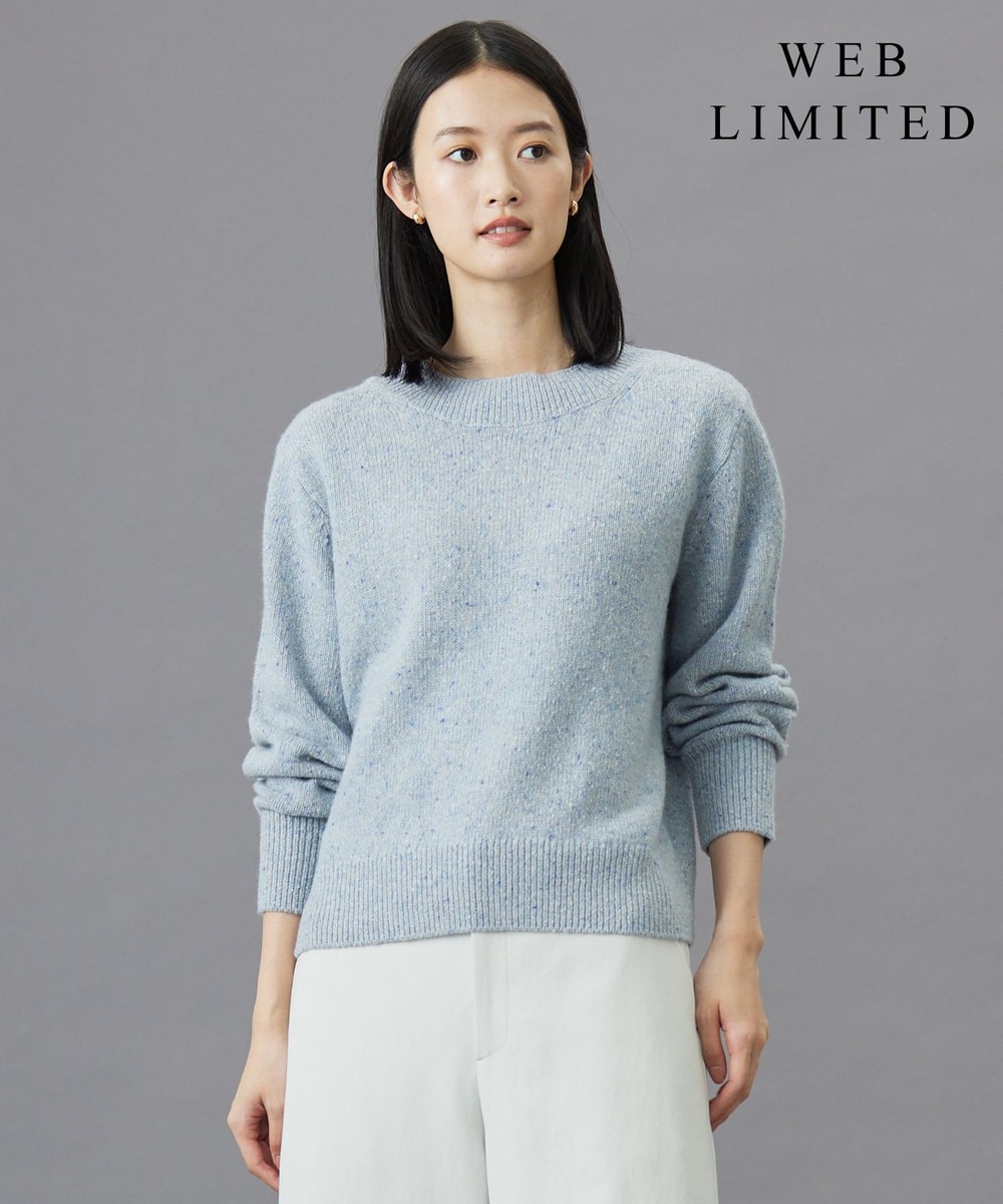 【オンワード】 J.PRESS LADIES L（大きいサイズ）>トップス 【WEB限定・洗える】WOOLY NEP クルーネックニット サックスブルー T15 レディース