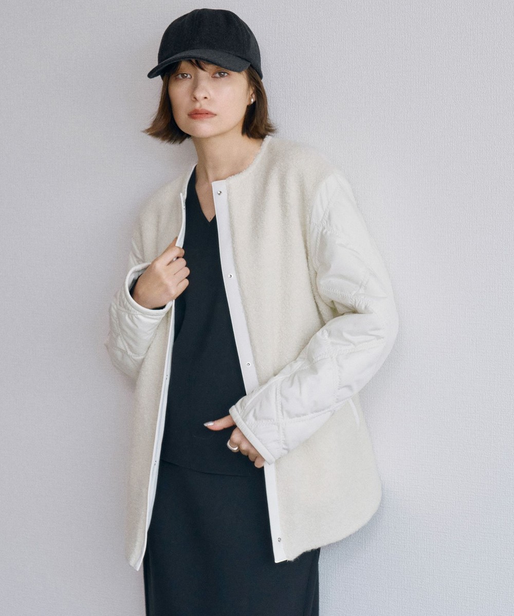 【オンワード】 ICB>ジャケット/アウター 【リバーシブル着用可能】 ラミネートパイルキルト ミドル丈コート オフホワイト 0 レディース 【オンワード】 ICB>ジャケット/アウター 【リバーシブル着用可能】 ラミネートパイルキルト ミドル丈コート オフホワイト 0 レディース