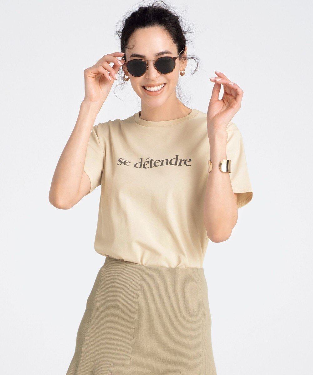 【オンワード】 23区 L>トップス 【マガジン掲載】メッセージロゴプリント TEE(番号2K42) チャコールグレー 44 レディース 【送料無料】