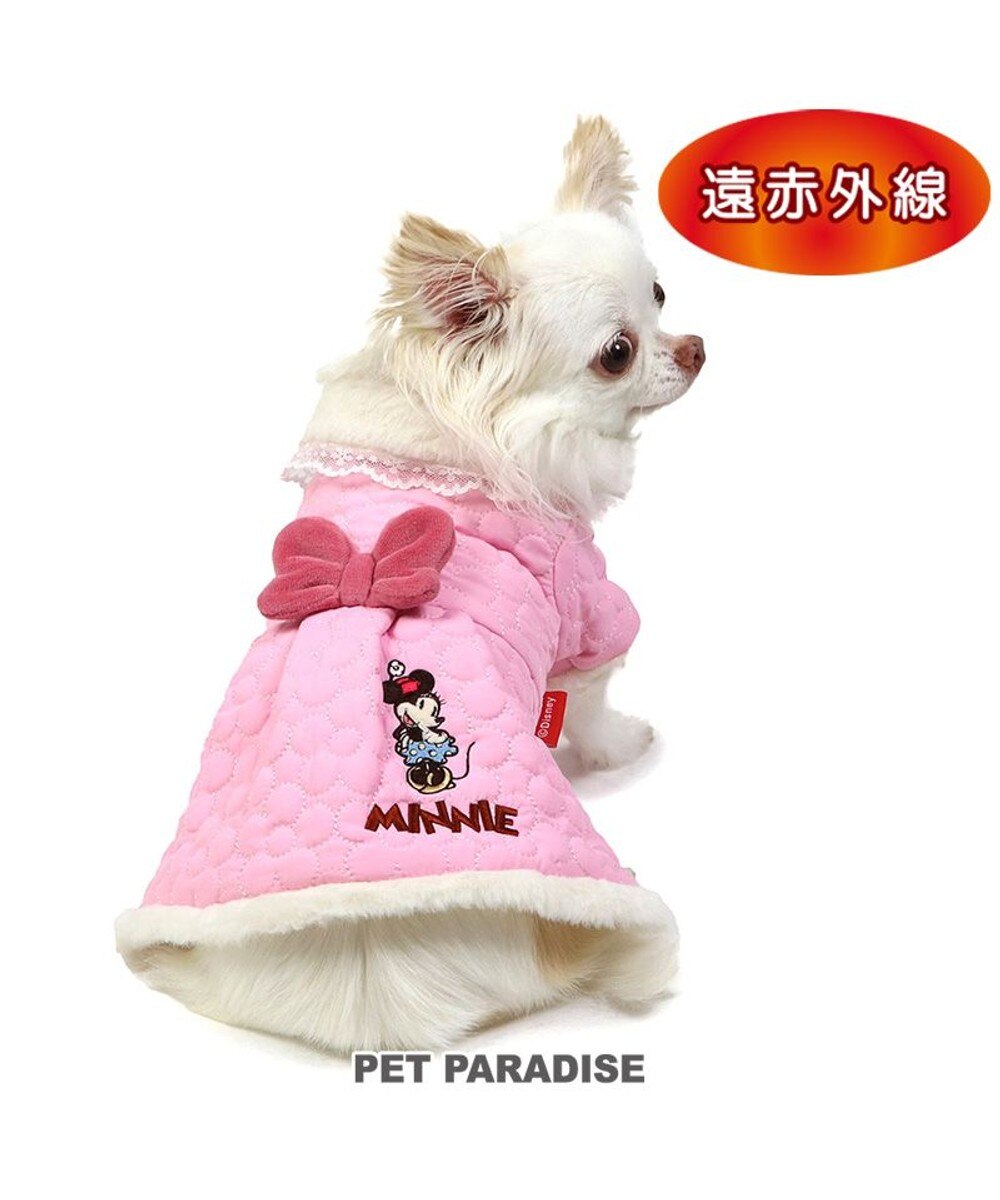 ＜オンワード＞PET PARADISE>ペットグッズ ディズニー ミニーマウス 遠赤外線 コート 《お花柄》 小型犬 ピンク（淡） ３Ｓ