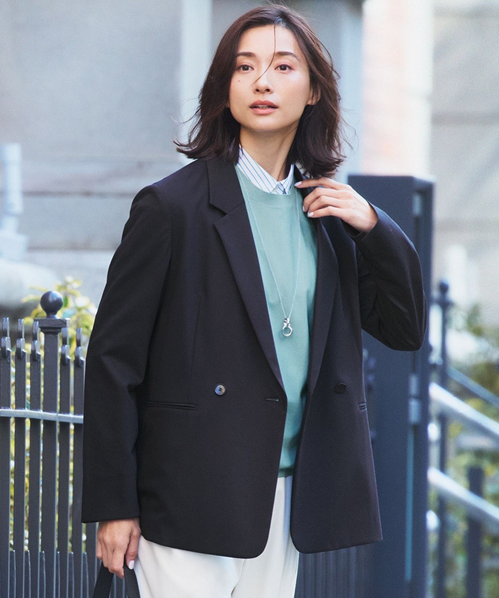 【オンワード】 23区>ジャケット/アウター 【Oggi3月号掲載/セットアップ対応】 ライトクロス ジャケット ネイビー 36 レディース 【オンワード】 23区>ジャケット/アウター 【Oggi3月号掲載/セットアップ対応】 ライトクロス ジャケット ネイビー 36 レディース