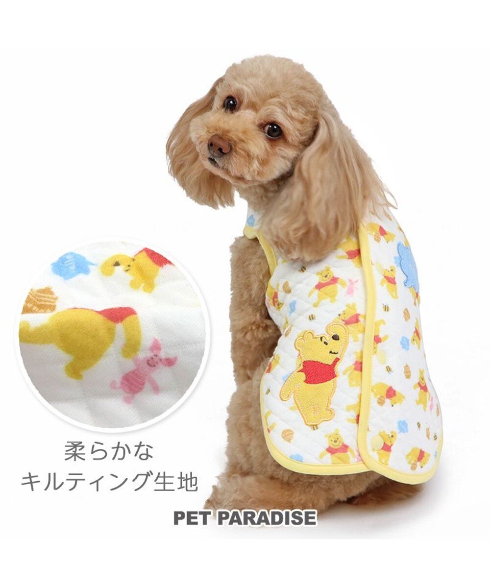 PET PARADISE>ペットグッズ 犬の服 犬 ディズニー くまのプーさん 背中開き ベスト 【小型犬】 キルティング 黄 ３Ｓ