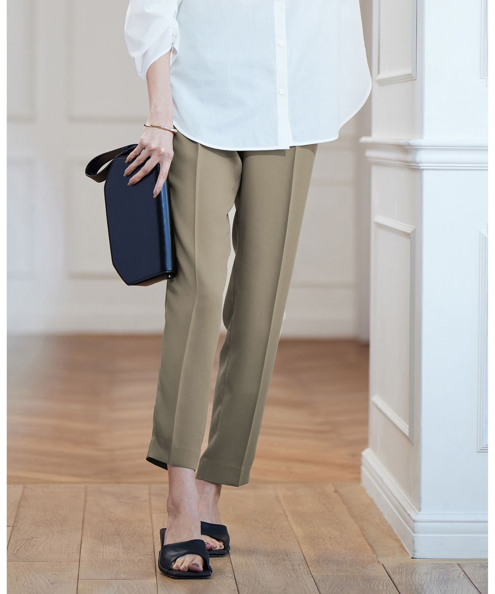 【オンワード】 ICB>パンツ 【接触冷感・UVケア・速乾・洗える】FluidBackSatin ドロストパンツ オリーブ 2 レディース 【オンワード】 ICB>パンツ 【接触冷感・UVケア・速乾・洗える】FluidBackSatin ドロストパンツ オリーブ 2 レディース