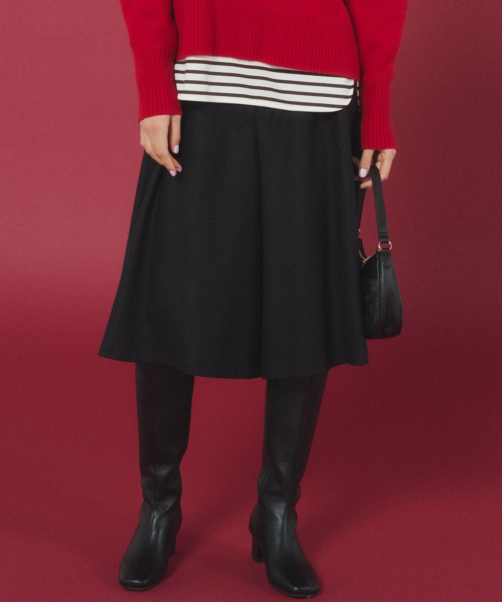 【オンワード】 組曲>パンツ 【WEB一部店舗限定】ウールジョーゼット キュロットパンツ ブラック 3 レディース 【オンワード】 組曲>パンツ 【WEB一部店舗限定】ウールジョーゼット キュロットパンツ ブラック 3 レディース