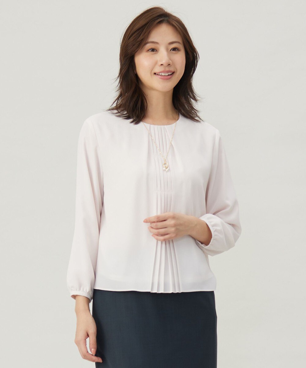 【オンワード】 J.PRESS LADIES L（大きいサイズ）>トップス プリーツ タック カットソー ピンク T15 レディース