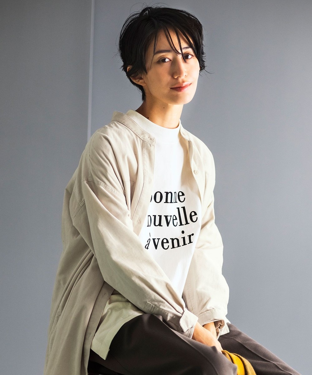 【オンワード】 any FAM>トップス 【洗える】ロゴ＆アートフォトロングスリーブ Tシャツ オフ F レディース 【送料無料】